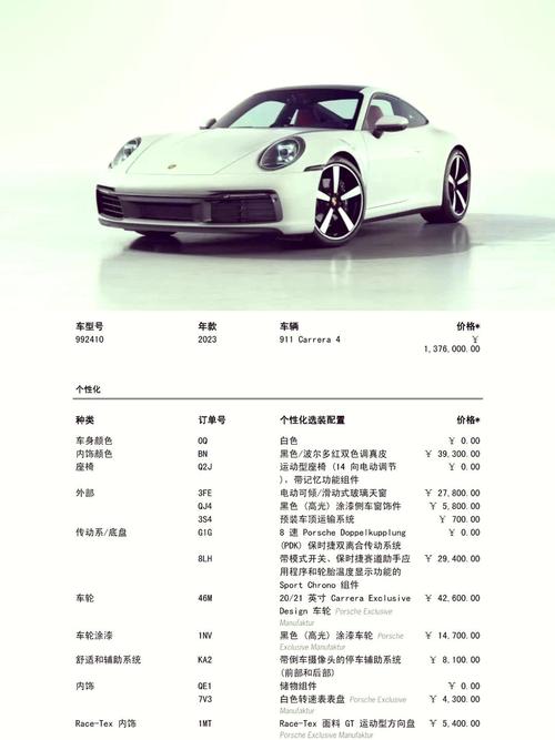 保时捷价格表911,保时捷价格表一览